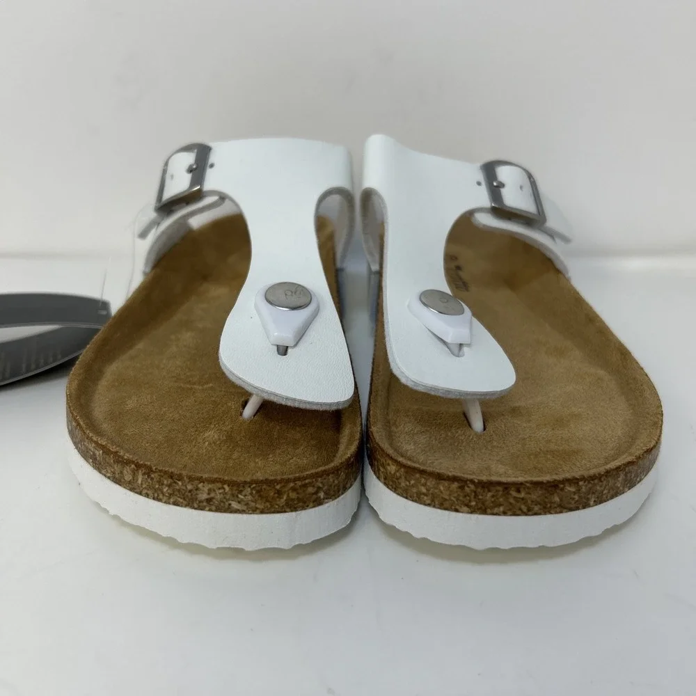 Torotto Kids Cork Footbed‎ Sandals White T-Strap Buckle EU 33 US 2Y NIB